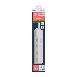 エルパ 耐雷スイッチ付きタップ 4個口3m e angle select ホワイト WLK-R43SWE5-イメージ1