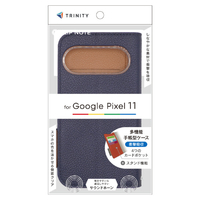 トリニティ Google Pixel 11用 [FlipNote] 耐衝撃フリップノートケース ネイビー×ブラウン TR-PX2611-FN-SHNVBR