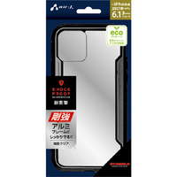 エアージェイ iPhone 13 Pro用耐衝撃アルミ＋PCバックカバー BK AC-P21P-PC BK