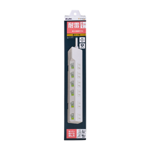 エルパ 耐雷スイッチ付きタップ 6個口1m e angle select ホワイト WLK-R61SWE5-イメージ1