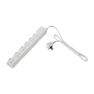 エルパ 耐雷スイッチ付きタップ 6個口1m e angle select ホワイト WLK-R61SWE5-イメージ2