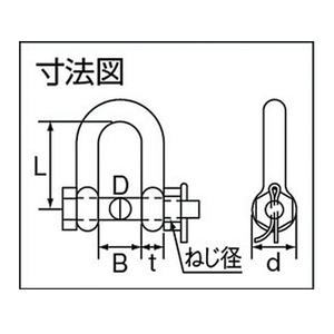 トラスコ中山 SBMシャックル ステンレス製 長さ40mm内幅20mm M105.88201040 FC088GU-3803546-イメージ4