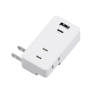 ヤザワ 極小USBタップ2個口PD20W ホワイト H5FS400PD20WH-イメージ2