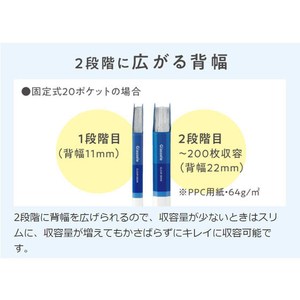 コクヨ クリヤーブック(Glassele)固定式A4背ポケット 60P LB F384901-ﾗ-GLB60LB-イメージ7