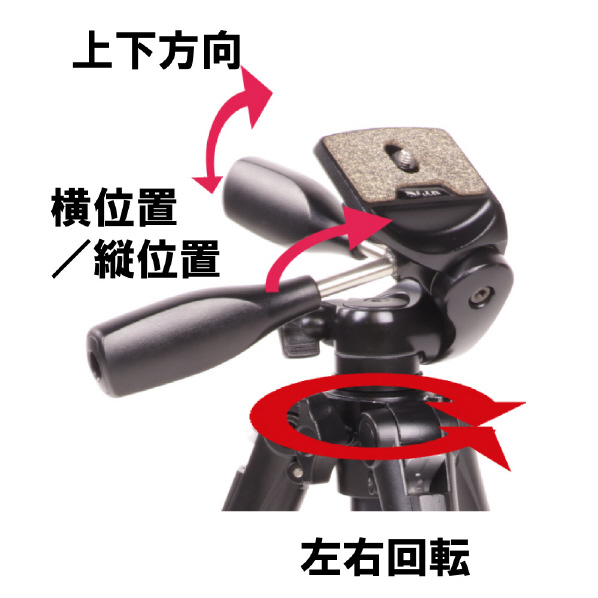 スリック 3段カーボン三脚 LCBE732 三脚の装備機能