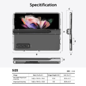 araree Galaxy Z Fold 3用ペンホルダー付クリアケース NUKIN 360 クリア AR21942GZFD3-イメージ19