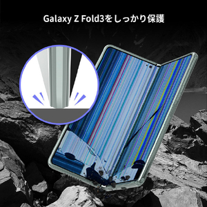 araree Galaxy Z Fold 3用ペンホルダー付クリアケース NUKIN 360 クリア AR21942GZFD3-イメージ9