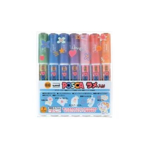 三菱鉛筆 ラメ入りポスカ極細　７色セット PC-1M-L7C-イメージ1