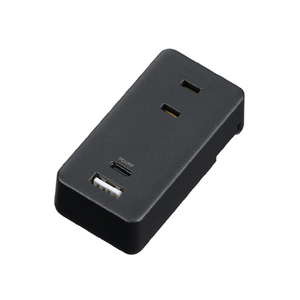 ヤザワ 極小USBタップ2個口PD20W ブラック H5FS400PD20BK-イメージ1