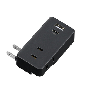 ヤザワ 極小USBタップ2個口PD20W ブラック H5FS400PD20BK-イメージ2