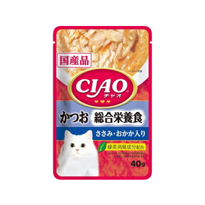 いなば CIAO パウチ 総合栄養食 かつお ささみ・おかか入り 40g FC203RW-イメージ1
