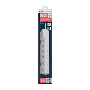 エルパ 耐雷スイッチ付きタップ 6個口2m e angle select ホワイト WLK-R62SWE5-イメージ1