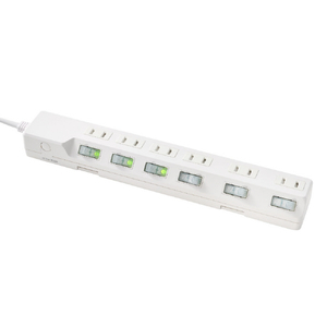 エルパ 耐雷スイッチ付きタップ 6個口2m e angle select ホワイト WLK-R62SWE5-イメージ10