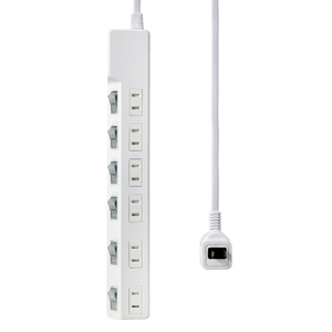 エルパ 耐雷スイッチ付きタップ 6個口2m e angle select ホワイト WLK-R62SWE5-イメージ3