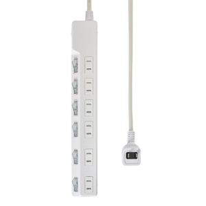 エルパ 耐雷スイッチ付きタップ 6個口3m e angle select ホワイト WLK-R63SWE5-イメージ1