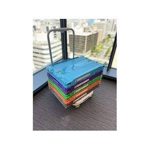 トラスコ中山 TRUSCO 薄型折畳コンテナスケルコン 50Lロックフタ付 橙ツートン FC799GN-2073371-イメージ8