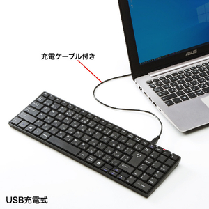 サンワサプライ ワイヤレススリムキーボード ブラック SKB-WL22BKN-イメージ4