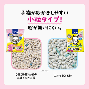 ライオンペット ニオイをとる砂 コンパクトコーナー猫トイレ 子猫お迎え応援セット1個 ﾆｵｲｦﾄﾙｽﾅｺﾈｺｵﾑｶｴ1ｺ-ﾅ-ﾄｲﾚ-イメージ6