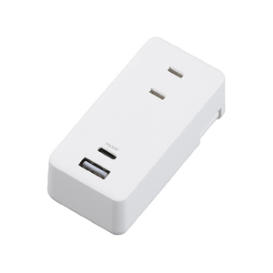 ヤザワ 極小USBタップ2個口PD30W ホワイト H5FS400PD30WH-イメージ1