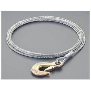 エスコ ハンドウィンチ用ワイヤー フック付 5mm×9.0m FCX2469-EA989SD-9-イメージ1