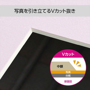 ハクバ 写真台紙 メモリアル台紙 蓮 2Lサイズ 1面(ヨコ) うすべに MM-H2LY1PK-イメージ5