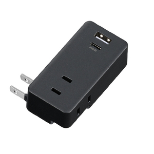 ヤザワ 極小USBタップ2個口PD30W ブラック H5FS400PD30BK-イメージ2
