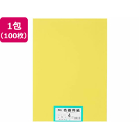 大王製紙 再生色画用紙 4ツ切 100枚 レモン FC160YN