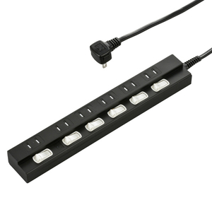 オーム電機 雷に強い節電タップ 6個口(3m) ブラック HS-TPK63PBT-K オーム電機 雷に強い節電タップ 6個口(3m) ブラック HS-TPK63PBT-K