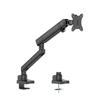 グリーンハウス 17～40インチ用液晶モニターアーム メカニカルスプリング 1画面 クランプ/グロメット式 ブラック GH-AMES1-BK