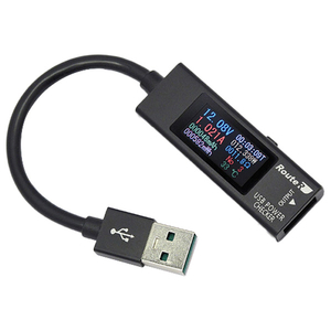 ルートアール QC3．0対応 メタル筐体 USB簡易電圧・電流チェッカー 多機能カラー表示 ブラック RT-USBVAC7QC-イメージ1