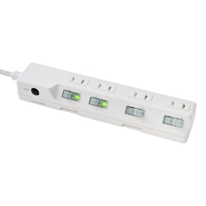 エルパ 耐雷スイッチ付きタップ 4個口2m ブレーカー内臓 e angle select ホワイト WLK-R42BWE5-イメージ4