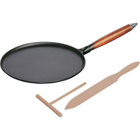 STAUB ストウブ 木柄 クレープパン 28cm ブラック 40509-525 FC192LT-6645200