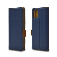 ラスタバナナ AQUOS sense6用薄型手帳ケース サイドマグネット ネイビー×ブラウン 6651AQOS6BO