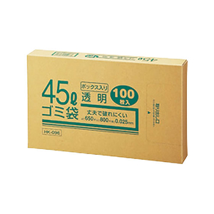 クラフトマン 業務用 ゴミ袋 透明 箱入 45L 100枚 FCE447Y-HK-096-イメージ1