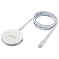 エレコム マグネットQi2規格対応ワイヤレス充電器(メッシュ・15W・卓上) ホワイト W-MA05SV