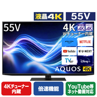 シャープ 55V型4Kチューナー内蔵液晶テレビ AQUOS 4T-C55GN1