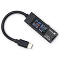 ルートアール 双方向・メタル筐体・多機能表示 USB Type-C電圧・電流チェッカー(ケーブル付きモデル) ブラック RTTC5VABK