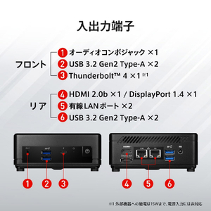 MSI デスクトップパソコン オリジナル Cubi 5 12M-470JP ブラック CUBI-5-12M-470JP-イメージ10