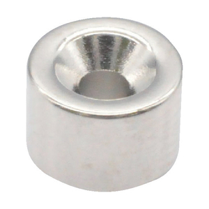 トラスコ ネオジム丸形磁石　皿ねじ穴付　外径６ＭＭ×４ＭＭ　Ｍ１．６　１個入 T06R04-M1.6-イメージ1