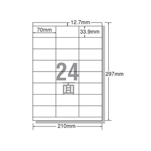 コクヨ レーザーはかどりラベル24面 上下余白100枚 F808985-LBP-E80366-イメージ2