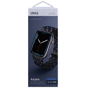 ＵＮＩＱ Apple Watch 42/44/45mm用BRAIDED STRAP UNIQ ASPEN DESIGNER EDITION OBSIDIAN BLUE UNIQ-45MM-ASPDEOBLU-イメージ2