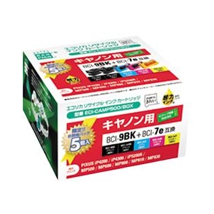 エコリカ リサイクルインクカートリッジ 4色パック+9BK互換 ECI-CAMP500/BOX-イメージ1