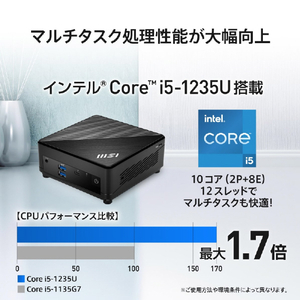 MSI デスクトップパソコン オリジナル Cubi 5 ブラック CUBI-5-12M-471JP-イメージ3