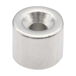 トラスコ ネオジム丸形磁石　皿ねじ穴付　外径６ＭＭ×５ＭＭ　Ｍ１．６　１個入 T06R05-M1.6-イメージ1
