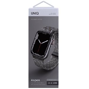 ＵＮＩＱ Apple Watch 42/44/45mm用BRAIDED STRAP UNIQ ASPEN DESIGNER EDITION PEBBLE GREY UNIQ-45MM-ASPDEPGRY-イメージ2