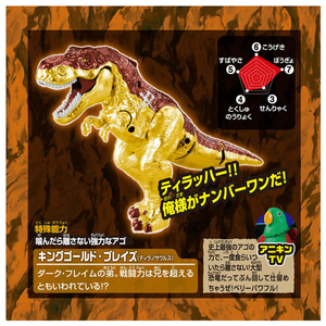 タカラトミー 冒険大陸 アニアキングダム ビッグアニア キングゴールド・ブレイズ(ティラノサウルス) ｱﾆｱKDﾋﾞﾂｸﾞｱﾆｱｷﾝｸﾞｺﾞ-ﾙﾄﾞ-イメージ8