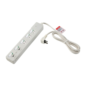 エルパ USBスイッチ付きタップ 雷ガード 3個口2m Type-C2ポート PD20W e angle select ホワイト WBL-32SUC2PDWE5-イメージ2