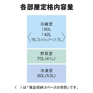 三菱 【右開き】330L 3ドア冷蔵庫 マットアンバーグレー MR-CX33K-H-イメージ17