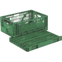 岐阜プラスチック工業 リス/RSコンテナーRS-MM27S(薄型折りたたみコンテナーワンタッチ) 緑 FC702GV-8362409