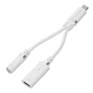 エレコム USB Type-C(TM) - φ3．5mm変換ケーブル(高耐久/27W) ホワイト MPA-C35DSPDWH-イメージ1